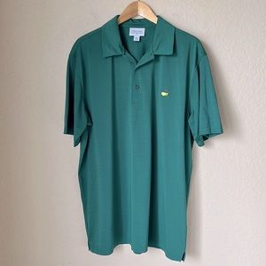 Masters golf green & blue striped polo